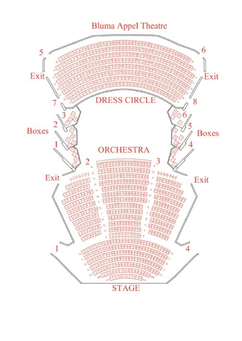 Bluma Appel Theatre Seating Chart printable pdf download