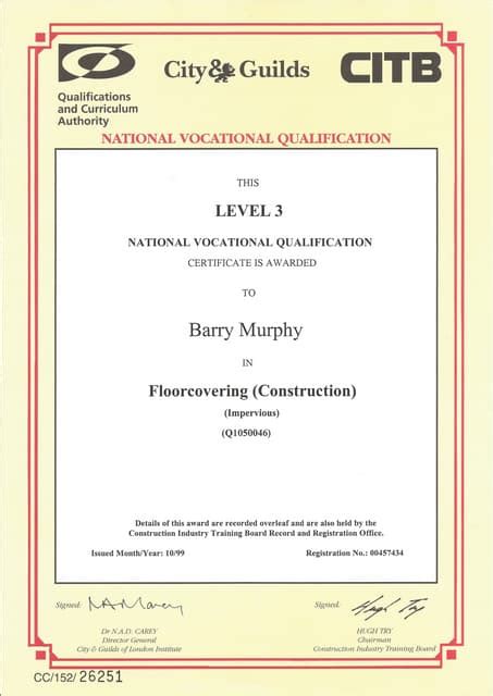 Nvq Level 3 Qualification Certificate Pdf