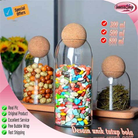 Jual Toples Kaca Bening Lucu Tutup Bola Tempat Snack Permen Kue