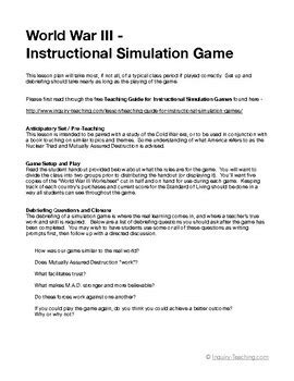 World War III Simulation Game by InquiryTeaching | TPT