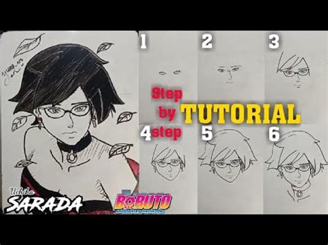 How To Draw Sarada Uchiha NEW MANGA BORUTO Step By Step YouTube