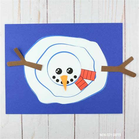 Melted Snowman Craft for Kids [with TEMPLATE] - Non-Toy Gifts