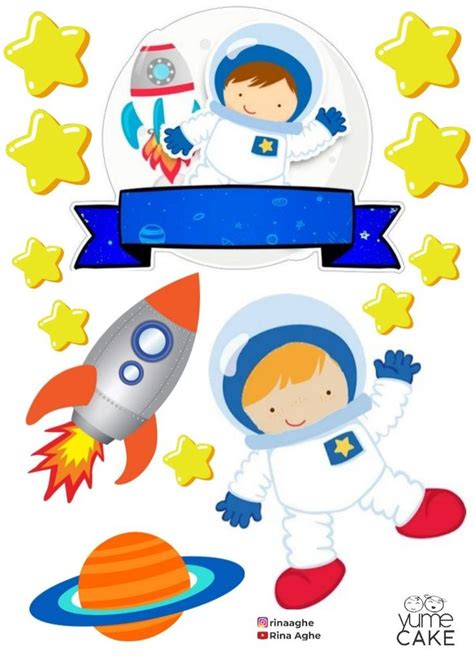 Astronot Topper Cake Printable Topper Kue Astronot Space Em