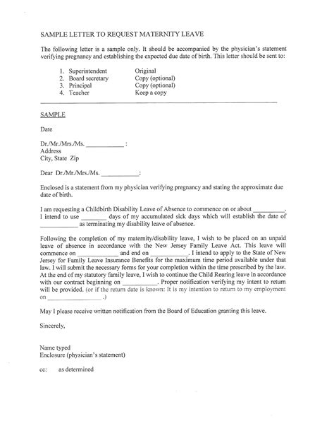 Formal Maternity Leave Letter How To Write A Formal Maternity Leave