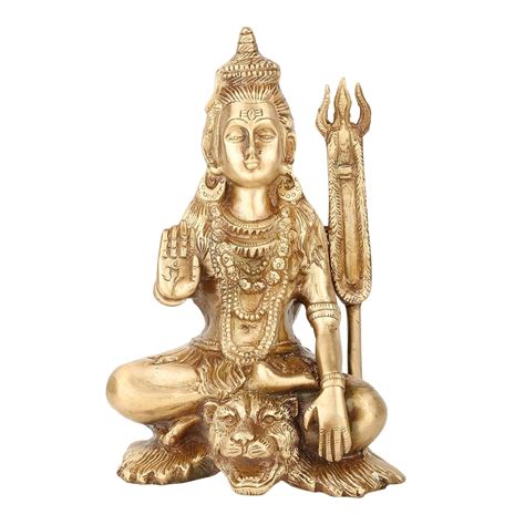 Buy Branvir Brass Blessing Shiva Bhagwan Statue Sitting Position Shiv