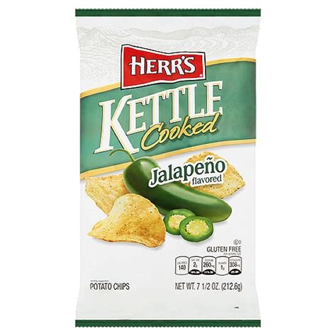 Herr S Kettle Cooked Jalapeño Flavored Potato Chips 7 1 2 Oz