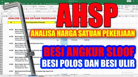 Ahsp Besi Angkur Sloof Rencana Anggaran Dan Biaya Youtube