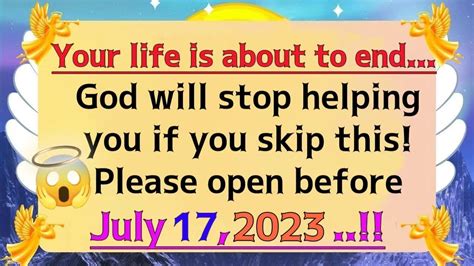 God Says Your Life Is About To End God Will Stop Helping You If You