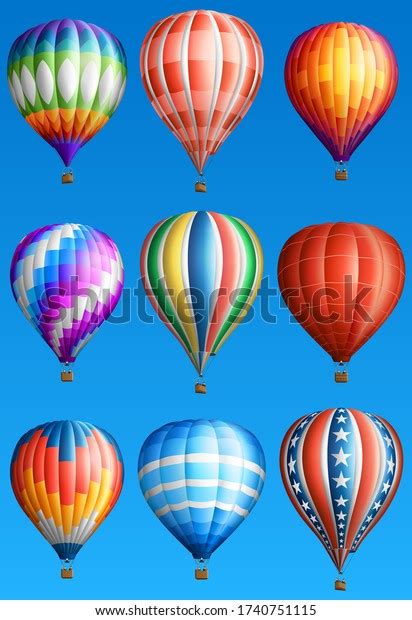 Hot Air Balloons Set Isolated On Stock Vector Royalty Free 1740751115 Shutterstock