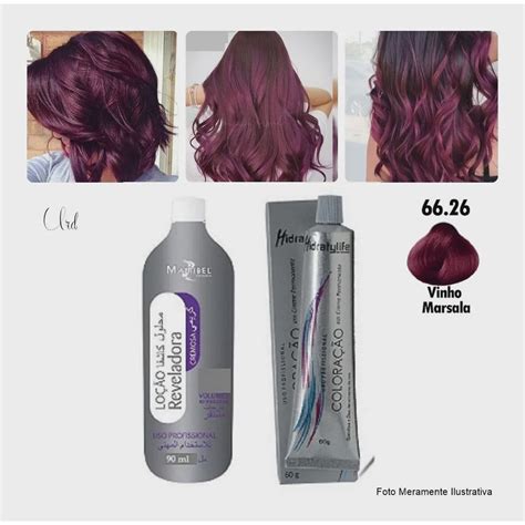 Kit Cabelo Marsala Tinta Hidratylife Ox Lo O Reveladora Mairibel