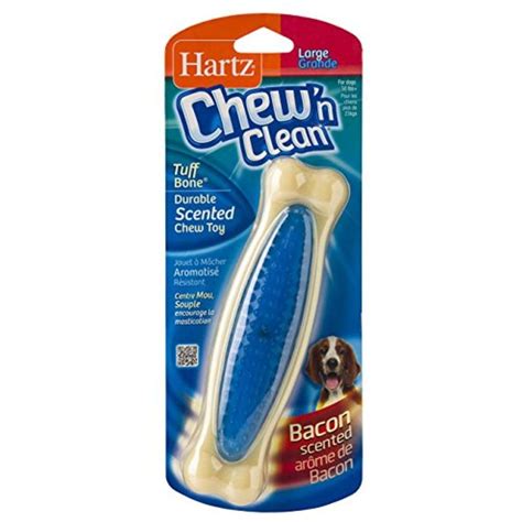 Hartz Chew ‘n Clean Tuff Bone Dog Chew Toy, Bacon Scented Chew Toy for Tough Chewers, Color ...