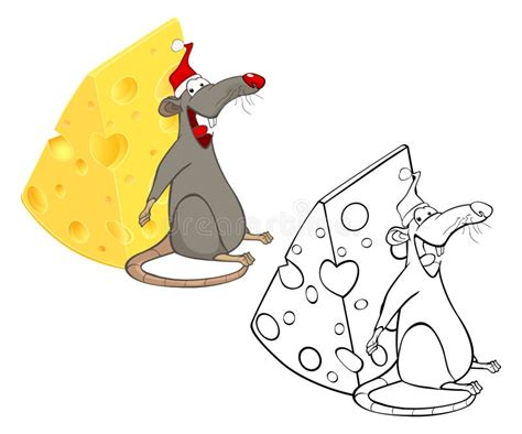 Rat and cheese. Cartoon stock vector. Illustration of pets - 28431913