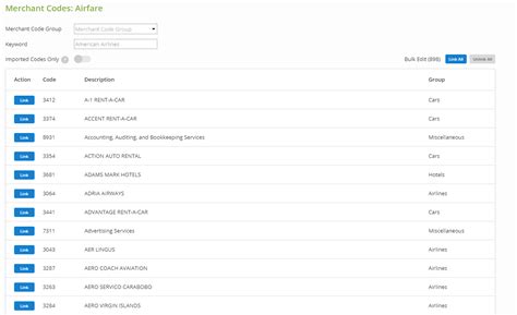 merchant category code mapping  expense categories emburse