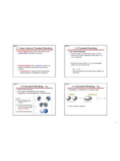 Chapter Ionic Versus Covalent Bonding Covalent Chapter