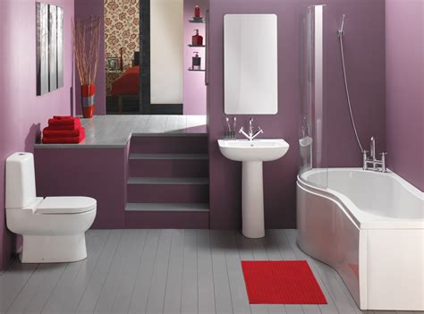 Classy Simple Purple Bathroom Design - Home Design Picture