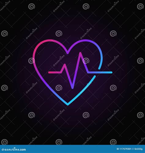 Heartbeat Vector Colorful Icon Vector Heart Beat Pulse Symbol Stock