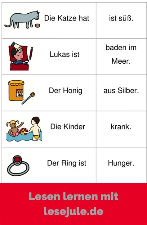 Satzpuzzle Lesen Lernen Deutsch Lernen Kinder Deutsch Lesen