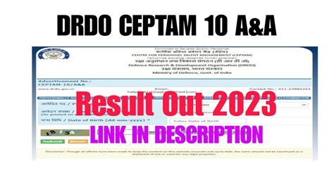 Drdo Ceptam 10 Aanda Result Out 2023 Check Your Result Youtube