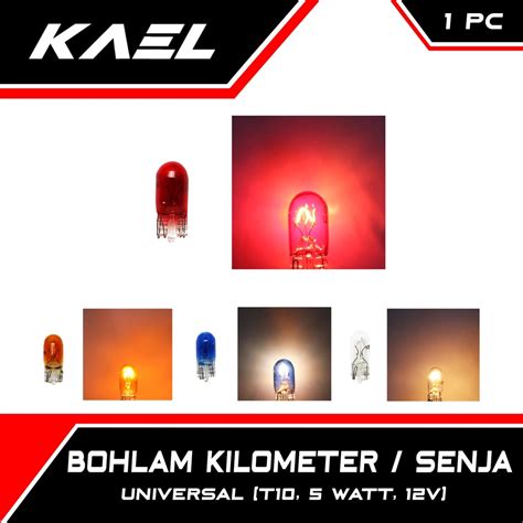 Jual Bohlam T10 KM Senja Putih Kuning Biru Orange Lampu Kilometer Sein