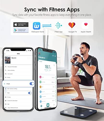Báscula de grasa corporal WeGuard Bluetooth Digital Baño Básc
