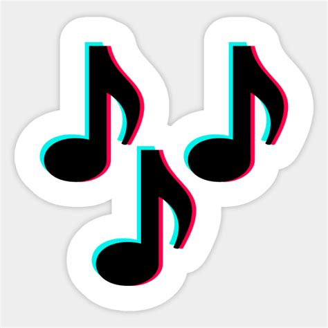 TikTok Music Notes Black Tiktoker Sticker TeePublic