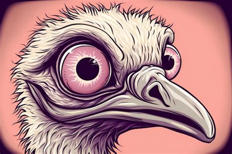 Premium AI Image | Illustration of an eye of an ostrich on a pink ...