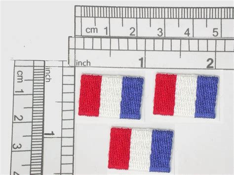 3 X Tricolore Flag Of France Embroidered Iron On Applique Measures 78 Across X 58 High In