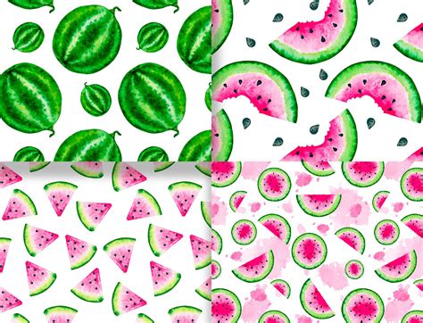 Watercolor Watermelon Seamless Pattern Watermelon Digital Etsy España