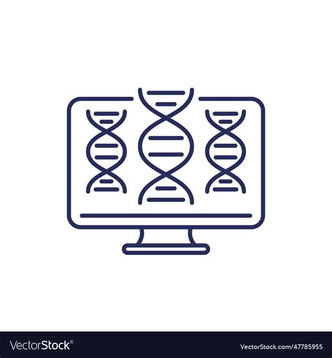 Bioinformatics icon analysis of biological data Vector Image