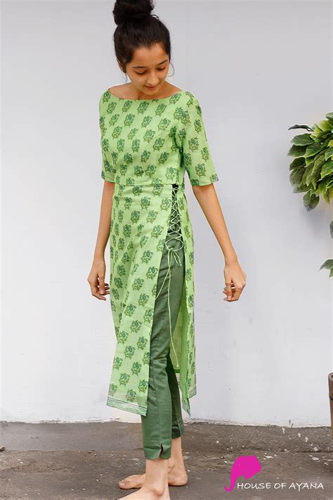 evergreen forest kota kurti  straight pants kurta designs women
