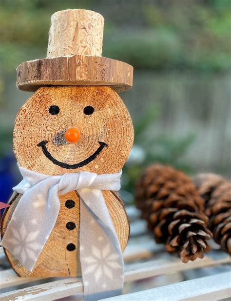 Schneemann Aus Holz Winterdeko Weihnachtsdeko Gartendekoration