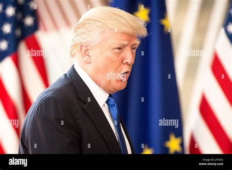 Brüssel Belgien 25 Mai 2017 US Präsident Donald J Trump kommt für