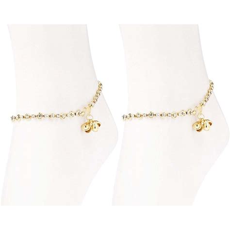 Anklets New Payal Brass Anklet Pack Of 2 Hk00010 Clothsv