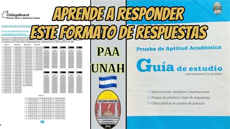 Examen de Admisión UNAH Aprende a responder en este formato YouTube