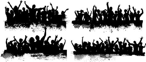 Crowd Silhouette Vector Art, Icons, and Graphics for Free Download