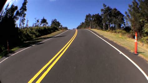 Point Of View Fish Eye Driving Metalled Road Through Stock Footage