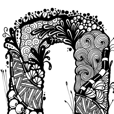 Zentangle Letter O Zentangle Letters Alphabet Letter O Digital