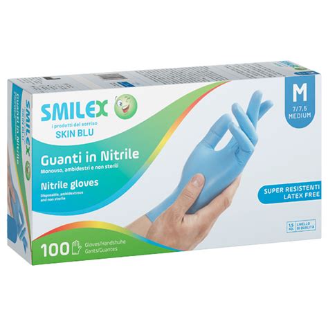 Smilex Skin Blu Pro Guanti In Nitrile Monouso M Medium