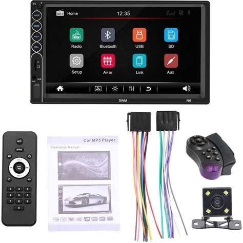 Lecteur MP5 De Voiture N6 7 Pouces écran Tactile 2 Din Autoradio