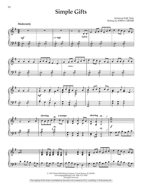 Simple Gifts Sheet Music Direct