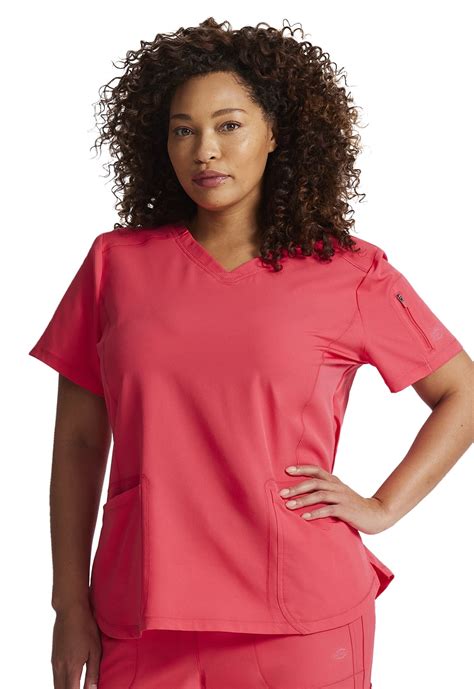 Dickies Dynamix Scrubs Top For Women V Neck Dk Walmart