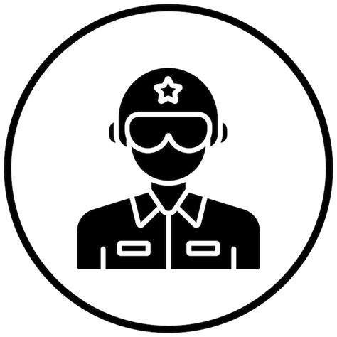 Premium Vector Army Pilot Icon Style