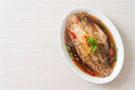 Steamed Fish With Soy Sauce Stock Photo Image Of Clean Herbs 251752766