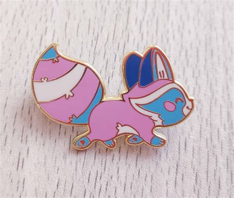 ENAMEL PIN Egg the Trans Raccoon – LittleSofts
