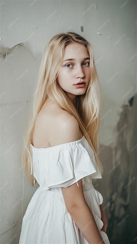 Premium Photo Portrait Of A Beautiful Blonde Girl