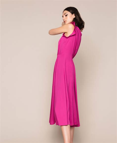 Robe En Popeline Avec Volant Femme Fuchsia Twinset Milano