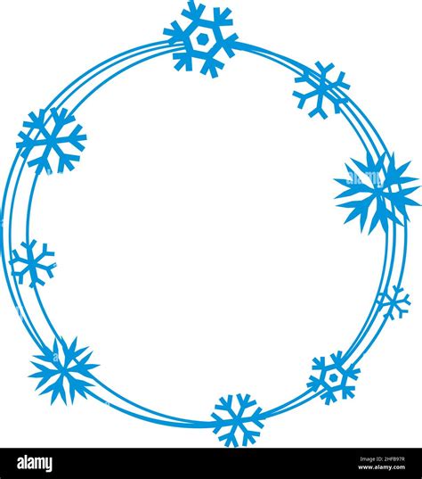 Snowflakes Circle Frame Vector Illustration Stock Vector Image Art