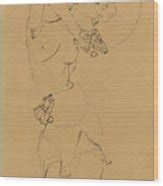 Standing Nude With Large Hat Gertrude Schiele Drawing By Egon Schiele