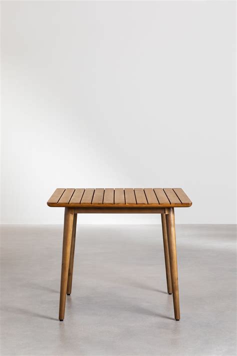 Table De Jardin Carrée En Bois Dacacia 90 X 90 Cm Tenay Sklum