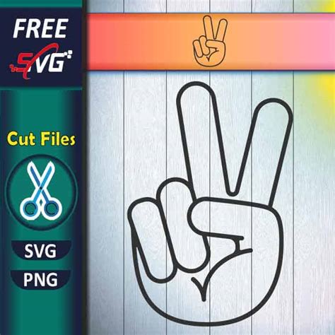 Finger Peace Sign Outline SVG Free Cut Files For Cricut And Silhouette